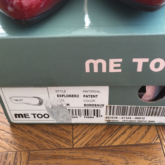 Me Too ruby red enamel leather ruffle heel 6.5M - Picture 3 of 8